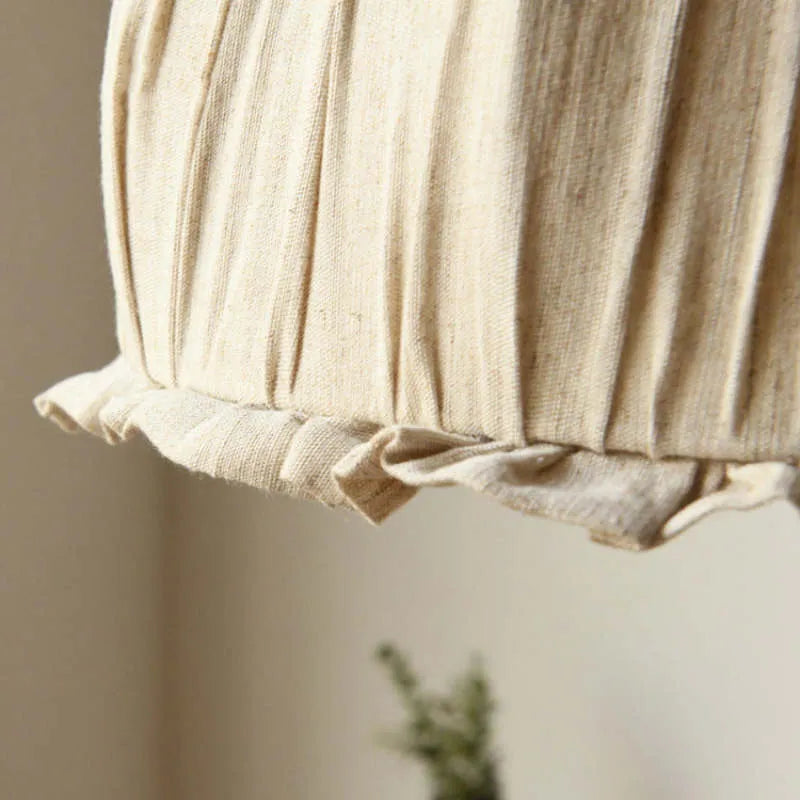 Teo Vintage Pendant Light Beige, Fabric