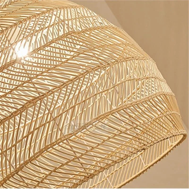 Lixi Rattan Bamboo Lampshade Hand Knitted Pendant Light