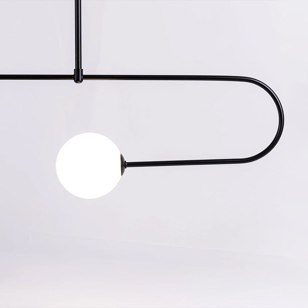 Arisha minimalistisk linjär mobil pendellampa, svart