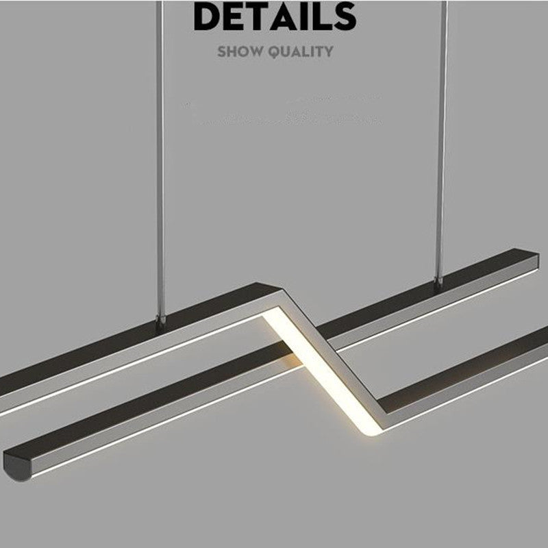 Arisha Parallel Fold Linear Pendant Light, Black/Gold, Living Room