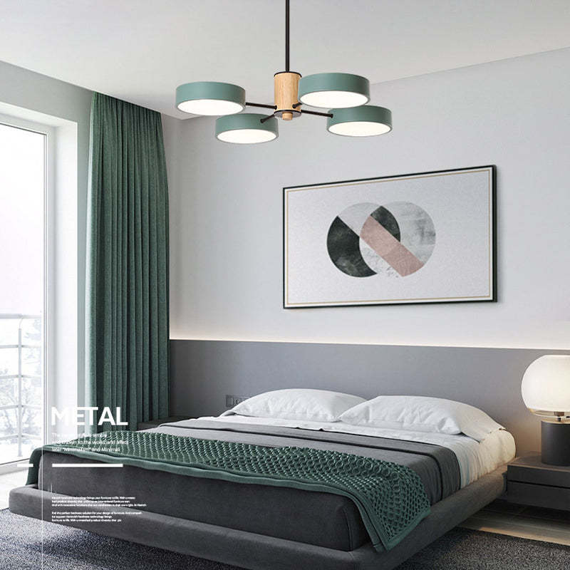 Arisha – art déco-hengiljós, hvítt/grænt/grátt, málmur/viður
