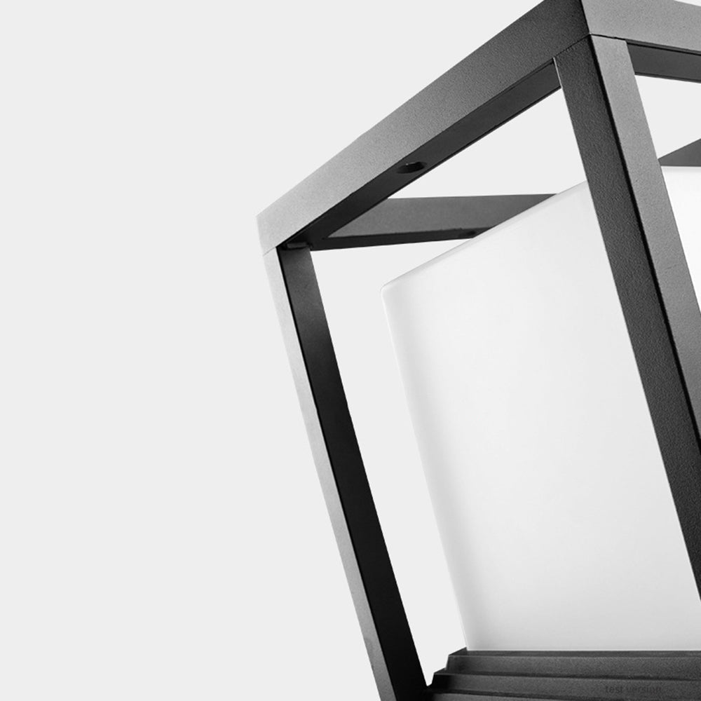 Ray Modern Rectangular Metal Outdoor Lamps, Black