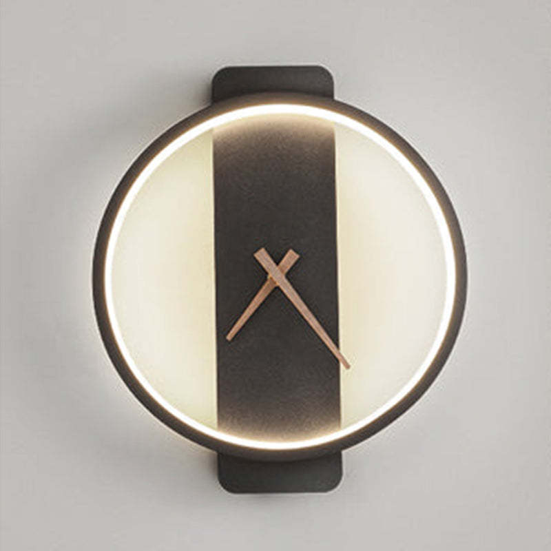 Valentina Arisha Square Clock Metal & Wall Lamp, Gold