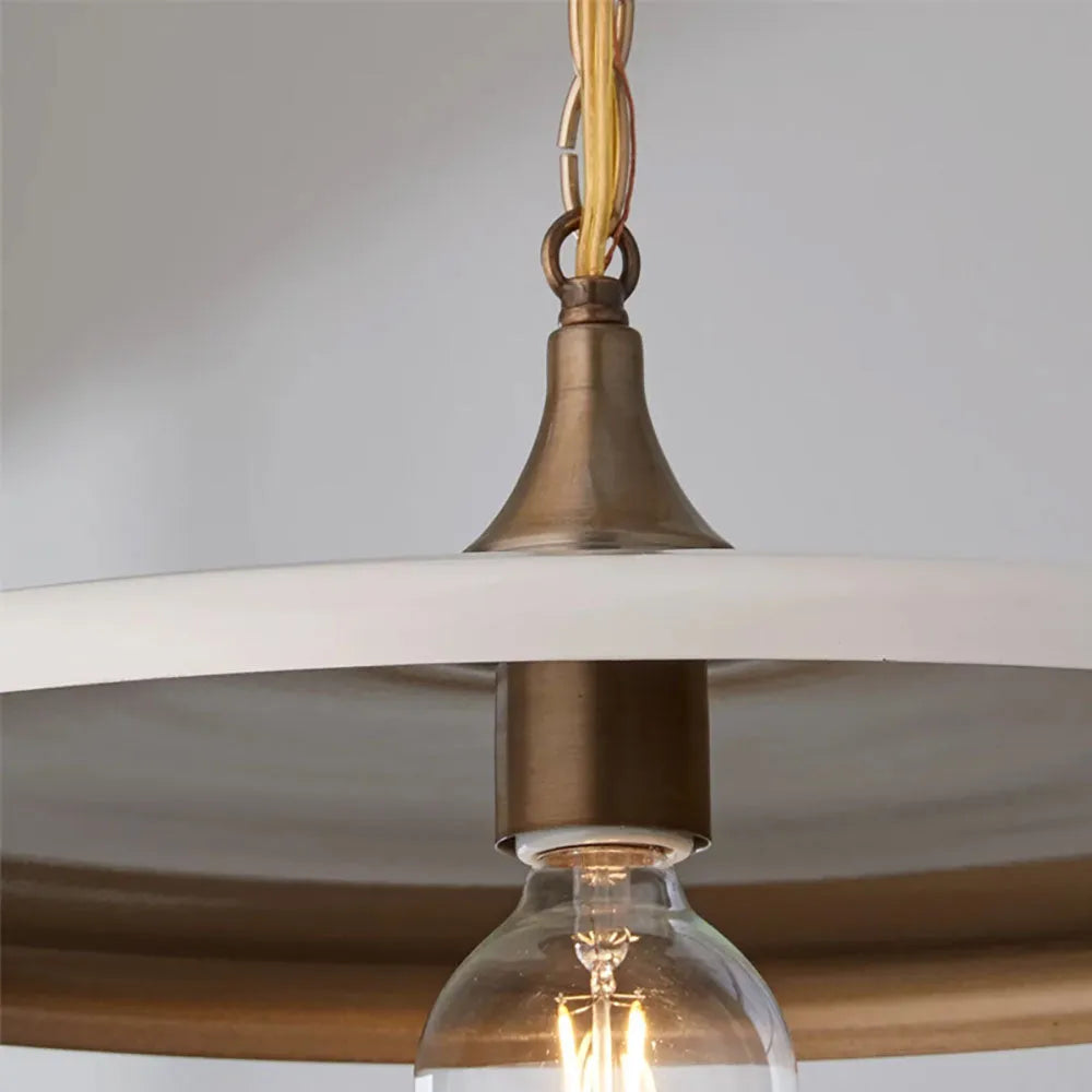 Arisha industriell vintage-pendellampa i vit/svart/guld