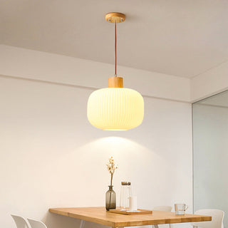 Ozawa Modern Vit Pendellampa Glas LED Trä Vardagsrum/Matsal