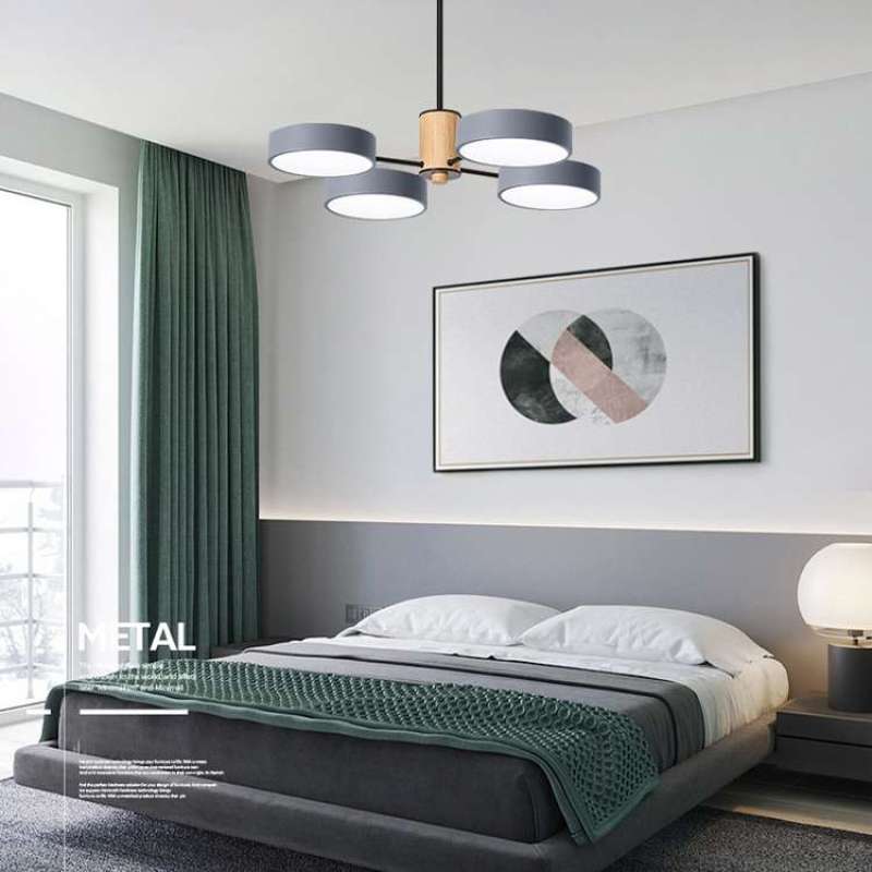 Arisha – art déco-hengiljós, hvítt/grænt/grátt, málmur/viður