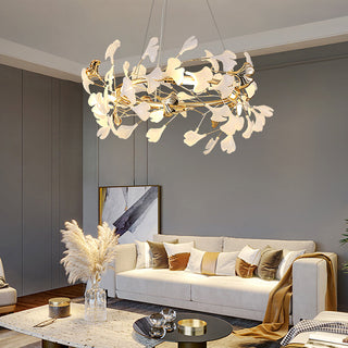 Olivia Modern Ginkgo Blad Metall Keramisk LED Ljuskronor Matsal Vardagsrum Sovrum