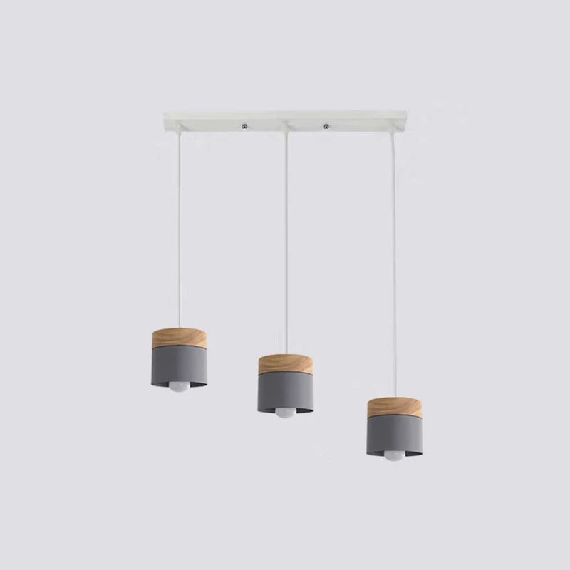 Valentina moderne cylinderformet pendel i metal/træ