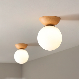 Valentina Nordisk Japansk Glob LED Plafond/Pendellampor Metall Glas Sovrum Ljusbrunt trä