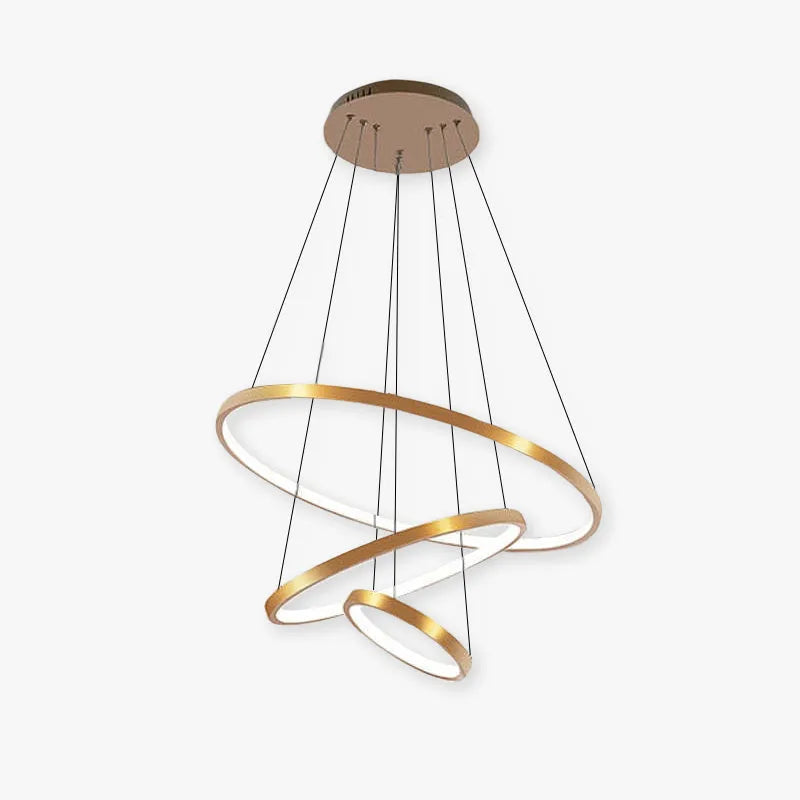 Toriq Pendant Light, Inner Ring Illuminated, White/Black/Gold
