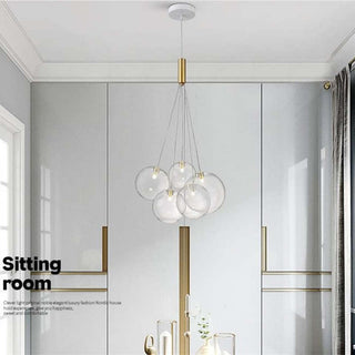 Valentina Modern LED Guld Metall Glas Pendellampa Vardagsrum Matsal