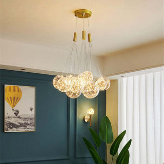 Valentina Modern LED Guld Metall Glas Pendellampa Vardagsrum Matsal