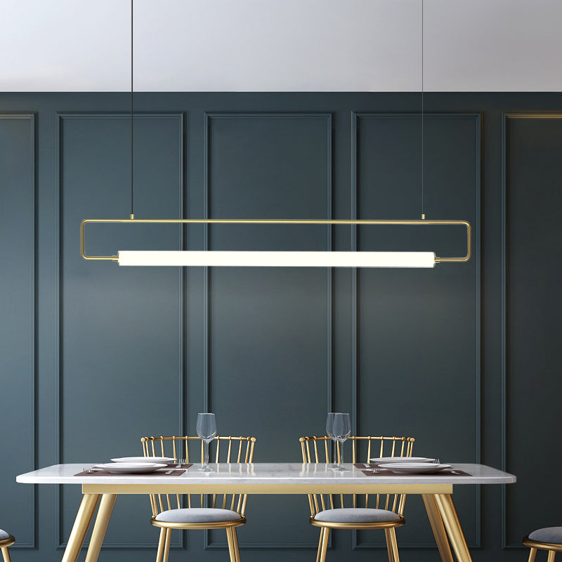 Arisha modern minimalistisk rektangulär linjär pendellampa, guld/svart
