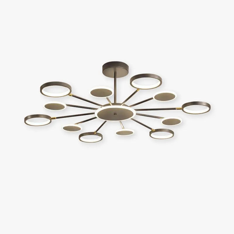 Arisha moderni LED-kattokruunu, geometrinen, musta, himmennettävä