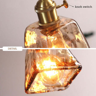 Levy Retro Liten LED Pendellampa Guld Glas Badrum Vardagsrum