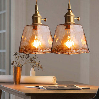 Levy Retro Liten LED Pendellampa Guld Glas Badrum Vardagsrum