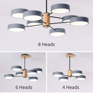 Sienna Design Rund LED Pendellampa Vit/Grön/Grå Metall/Trä/Akryl Sovrum/Vardagsrum
