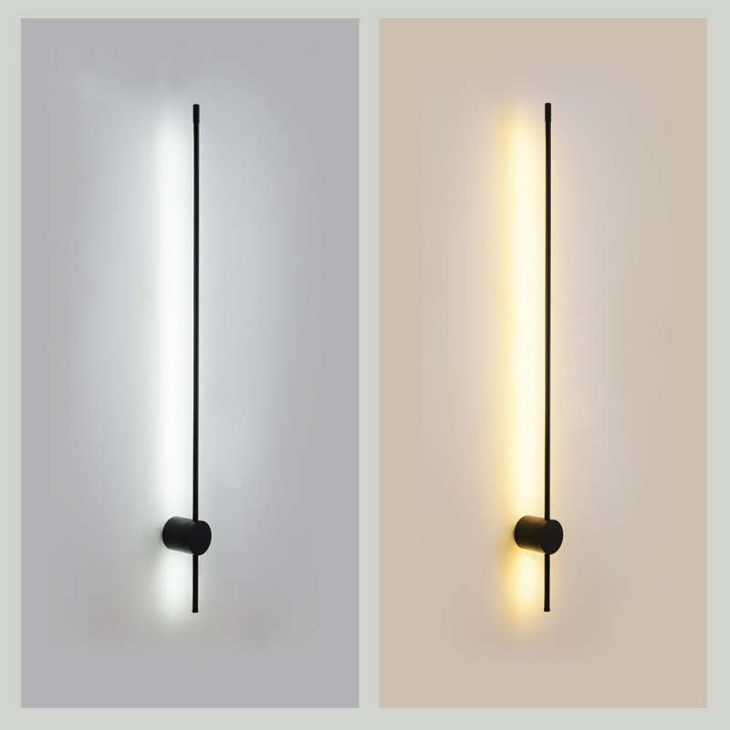 Arisha nútímalegur mínímalískur LED-leslampi á vegg, svartur