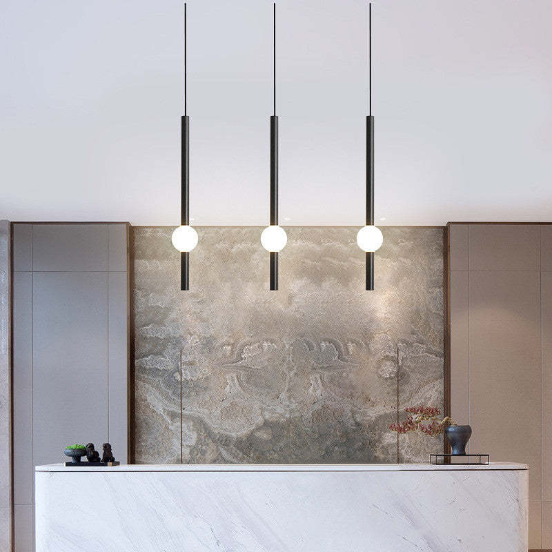 Arisha Minimalist Linear Globe Glass Pendant Light, Bedroom