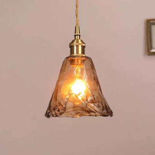 Levy Retro Liten LED Pendellampa Guld Glas Badrum Vardagsrum