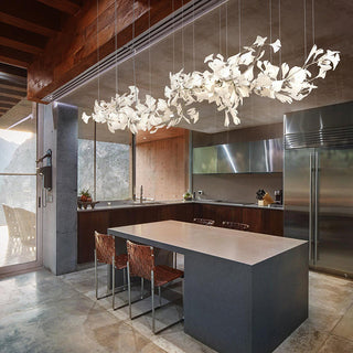 Olivia Design Ginkgo Blad Metall Keramisk LED Ljuskrona Vardagsrum Sovrum