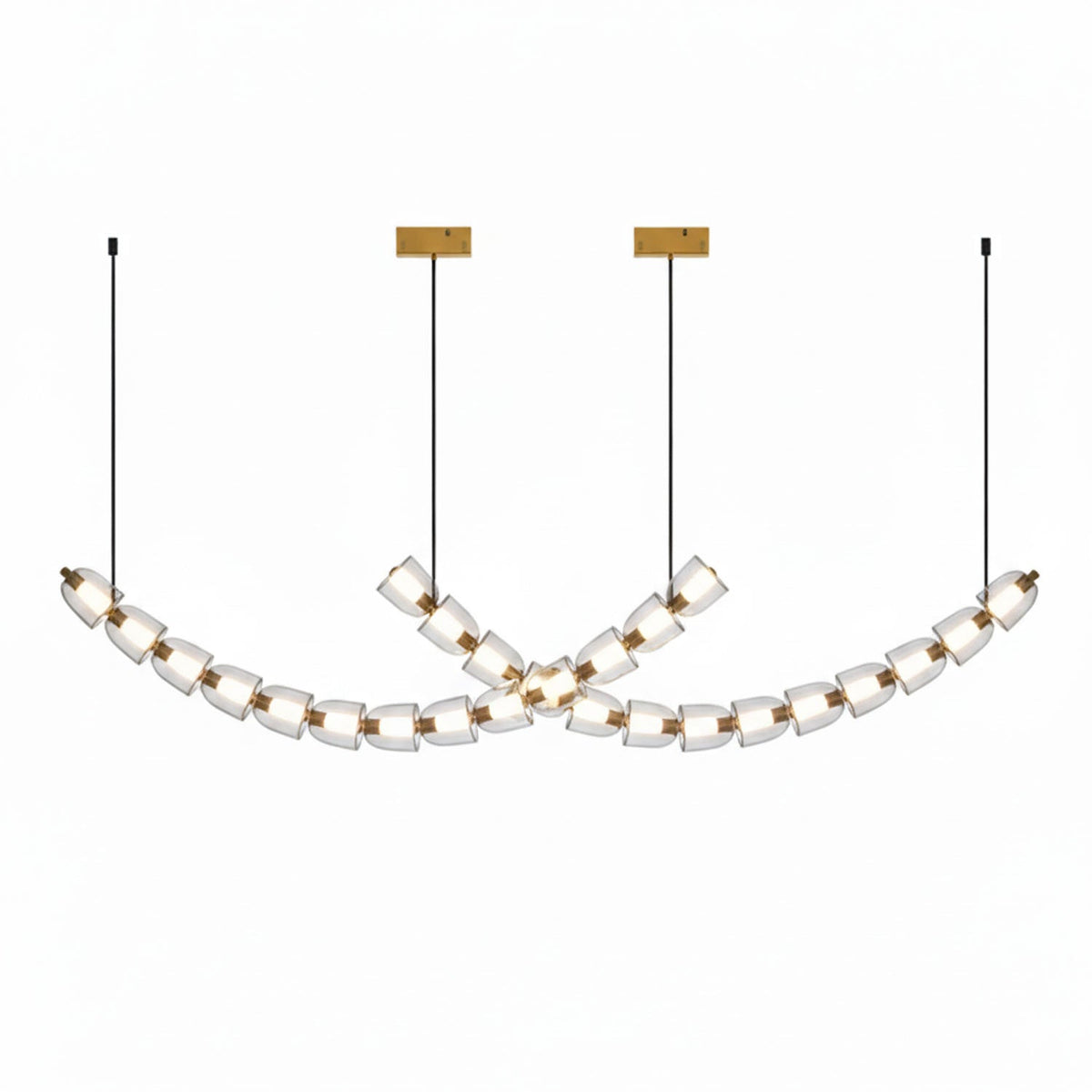 Candeeiro de teto de cristal dourado Nexus