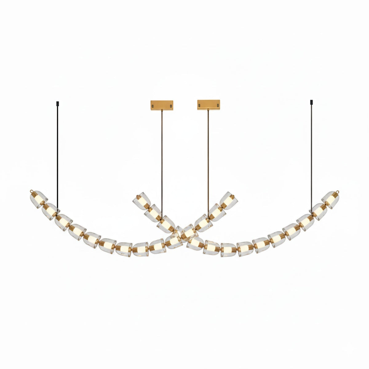 Candeeiro de teto de cristal dourado Nexus