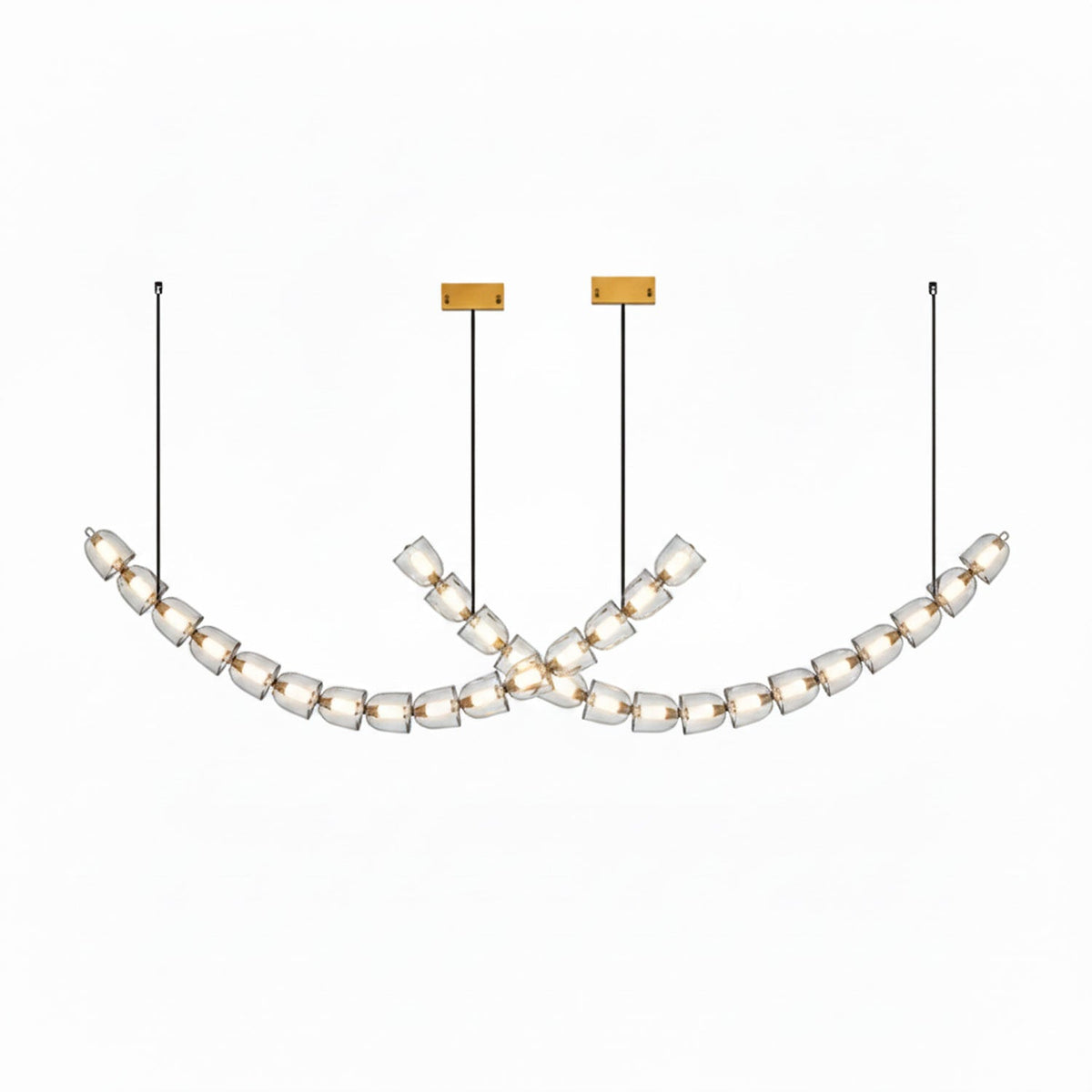 Candeeiro de teto de cristal dourado Nexus