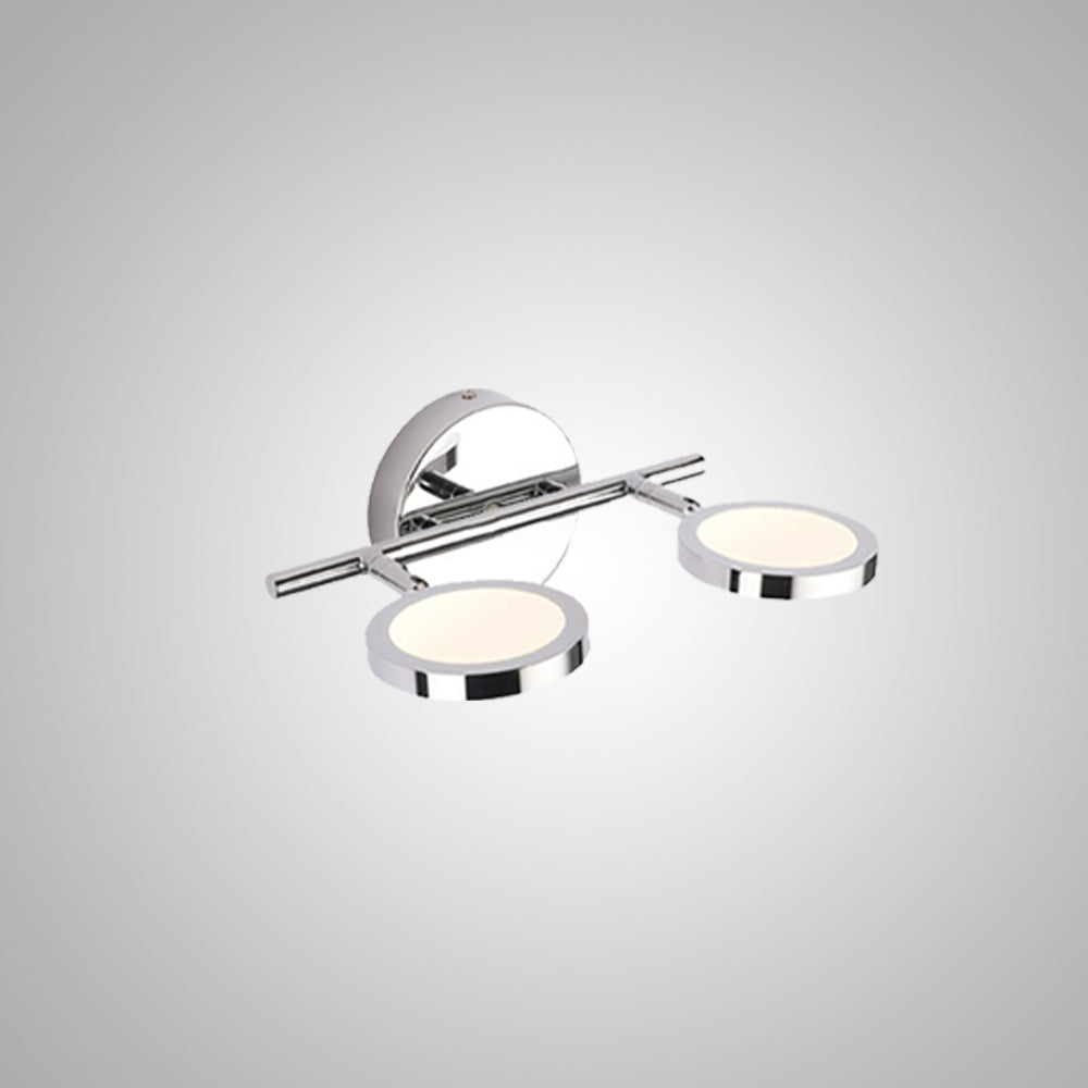 Arisha Modern Arc Wall Lamp, Silver, Metal/, Front Mirror Vanity