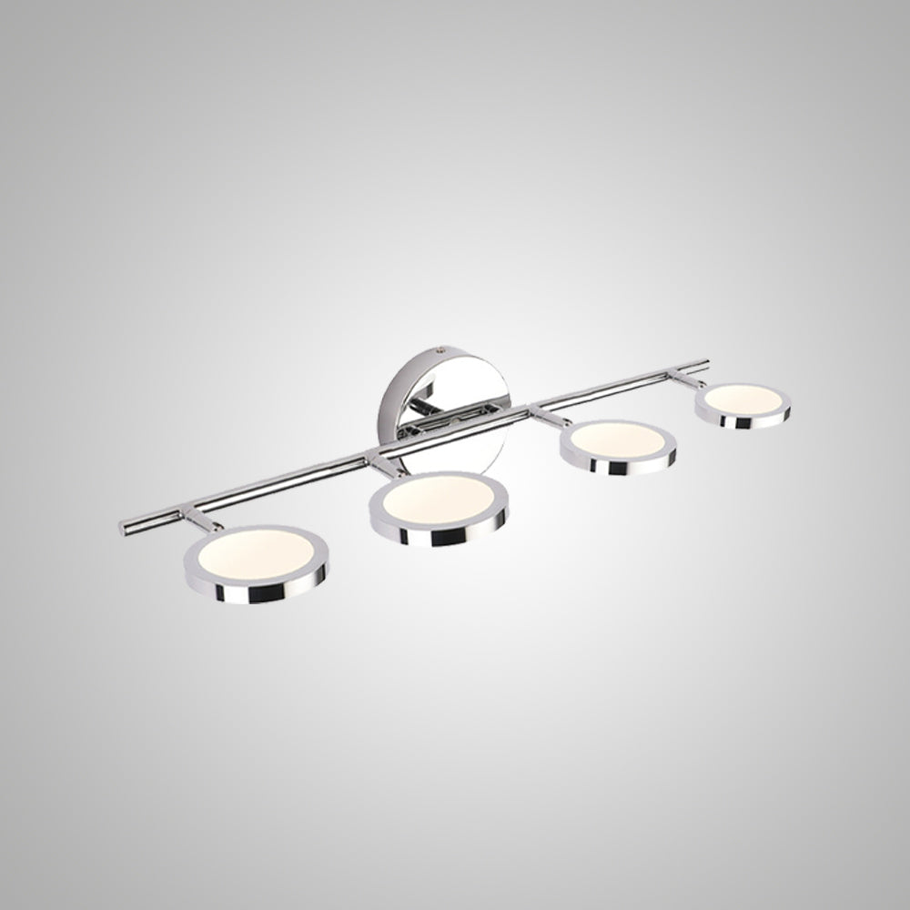 Arisha Modern Arc Wall Lamp, Silver, Metal/, Front Mirror Vanity