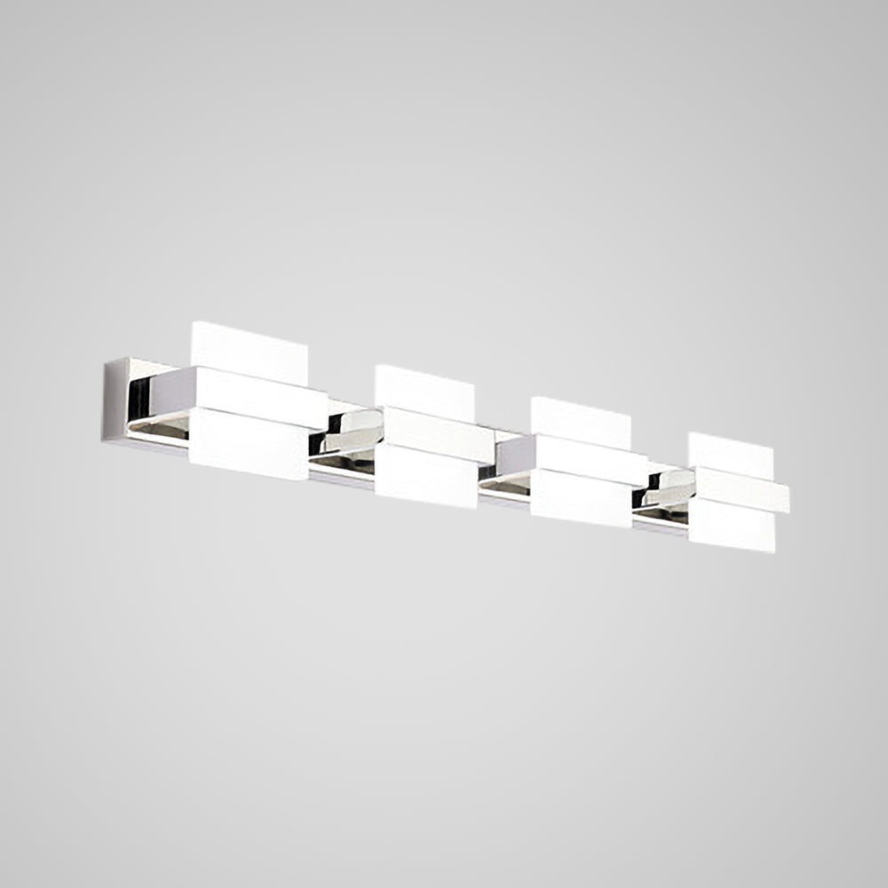Arisha modern fyrkantig metall-/vägglampa, silver, badrum