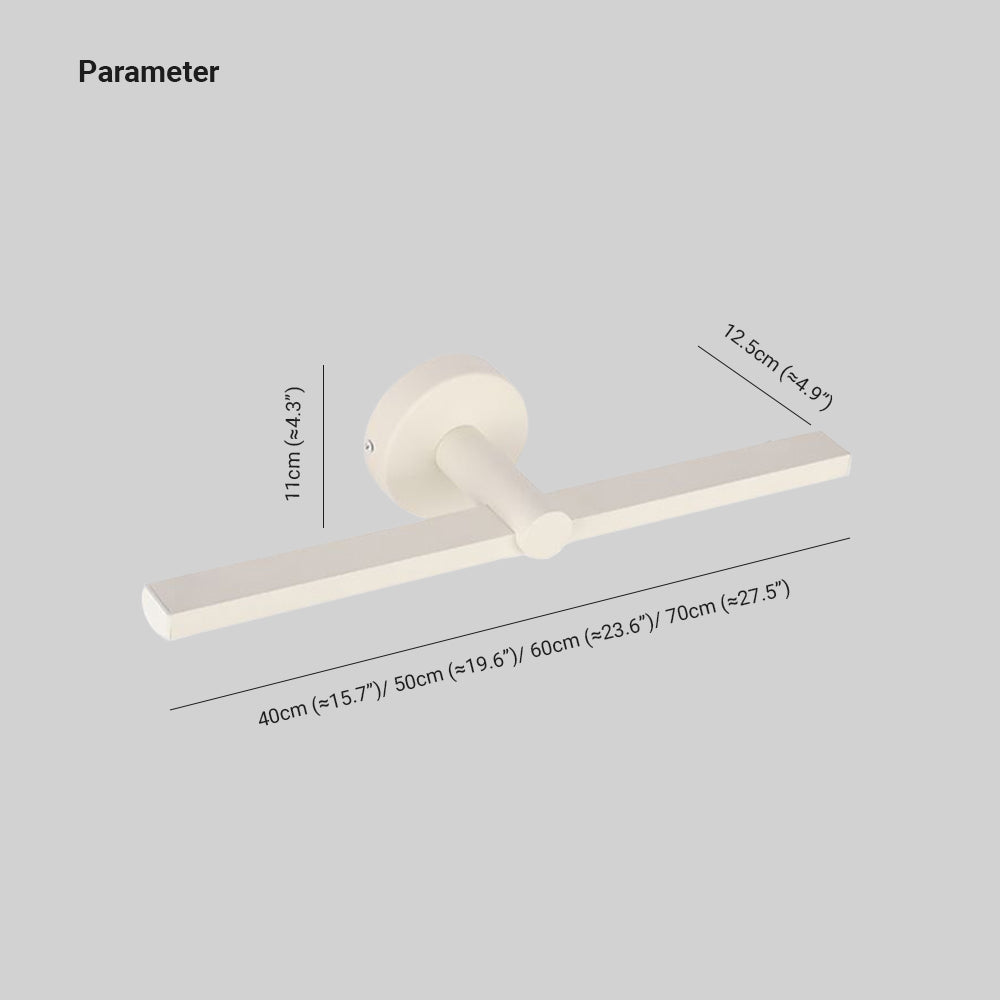 Arisha Minimalist Linear Mirror Front Wall Lamp, White