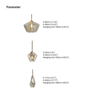 Hailie Pendellampor Klart Glas/Metall, Klart/Bärnsten