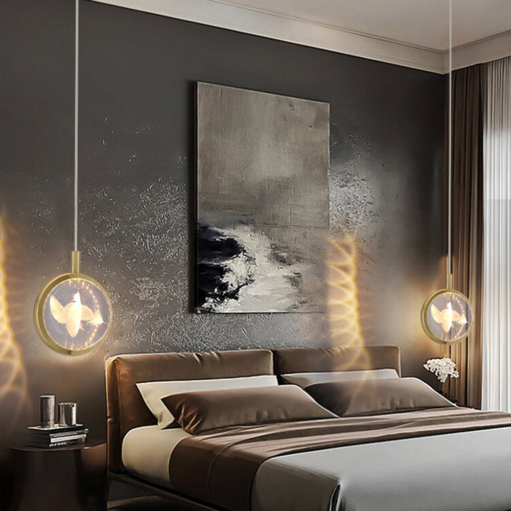 Kristy modern sfärisk pendellampa i metall, guld