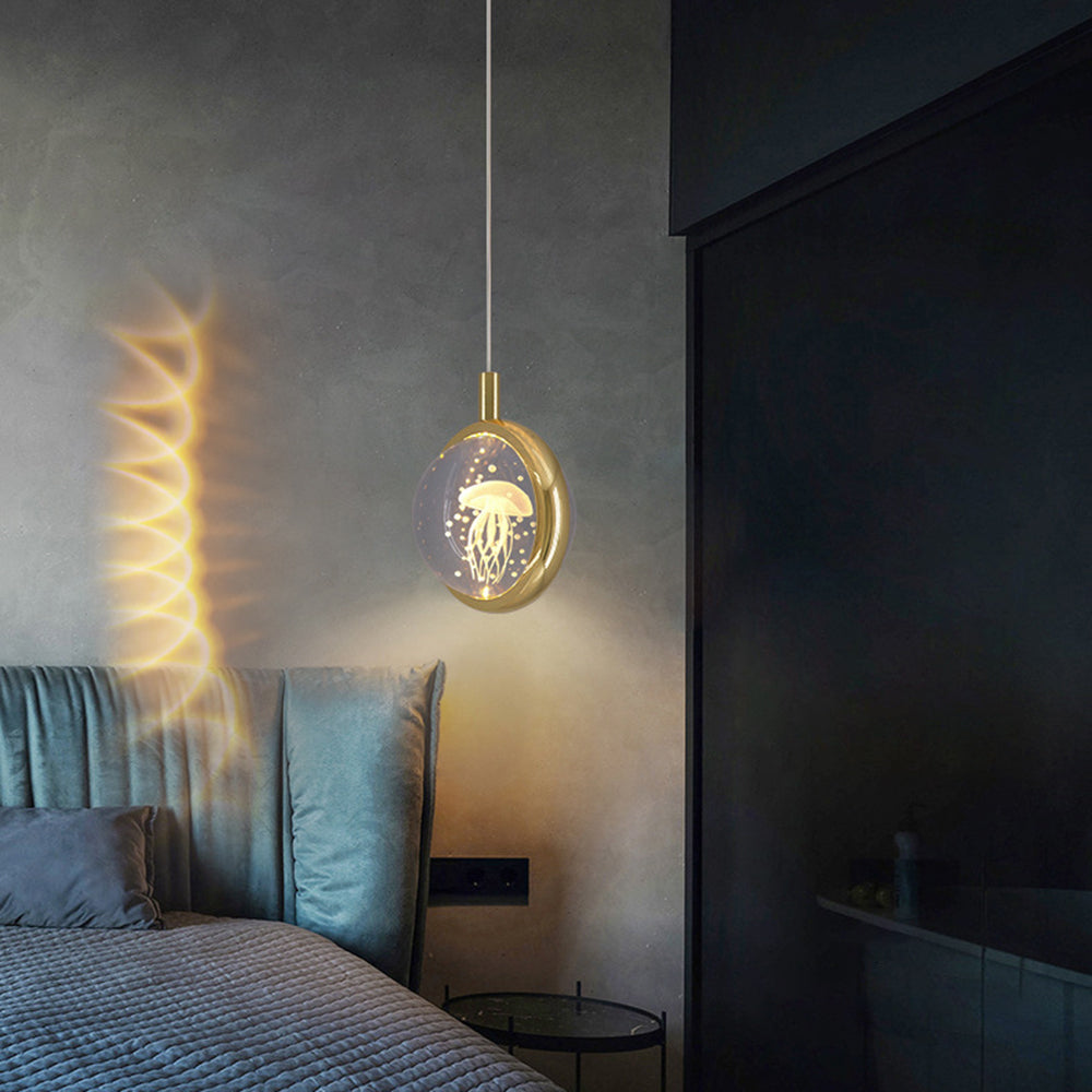 Kristy modern sfärisk pendellampa i metall, guld