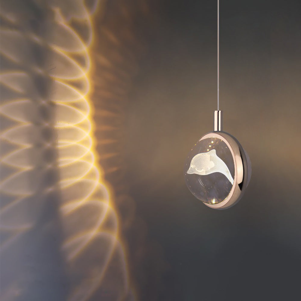 Kristy modern sfärisk pendellampa i metall, guld