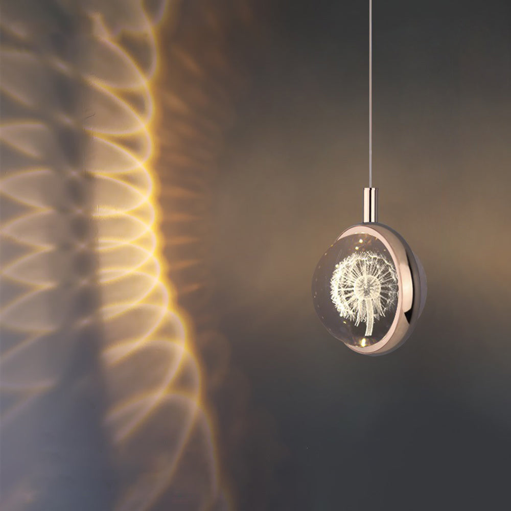 Kristy modern sfärisk pendellampa i metall, guld