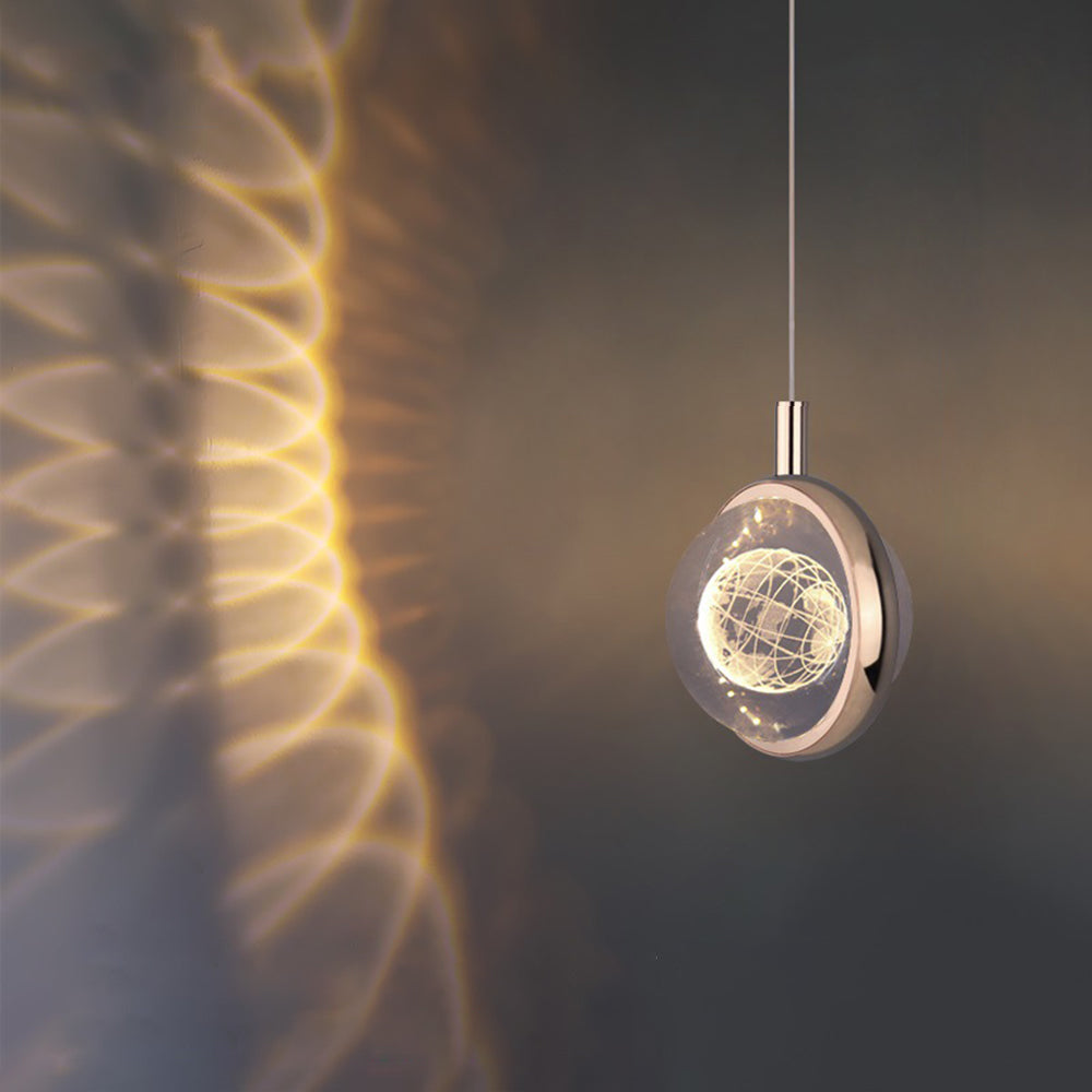 Kristy modern sfärisk pendellampa i metall, guld