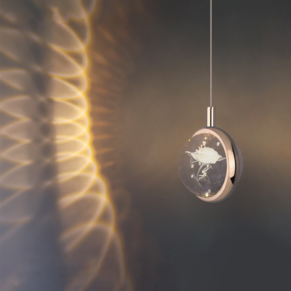 Kristy modern sfärisk pendellampa i metall, guld