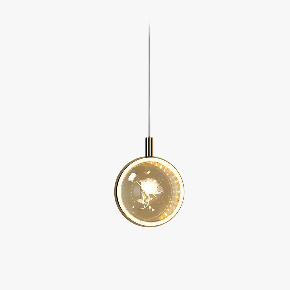 Kristy modern sfärisk pendellampa i metall, guld
