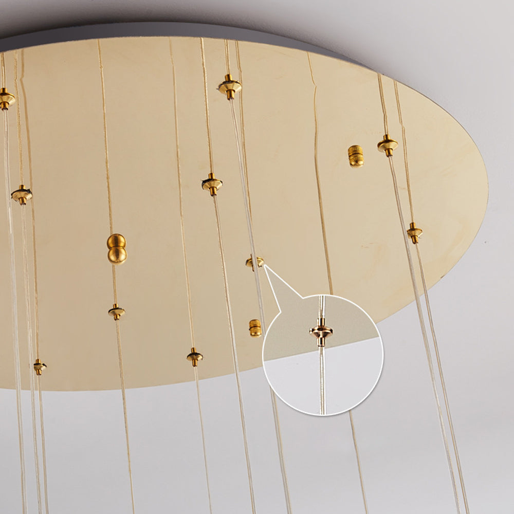 Arisha moniosainen moderni art deco -tyylinen porrastettu riippuvalaisin, kultainen