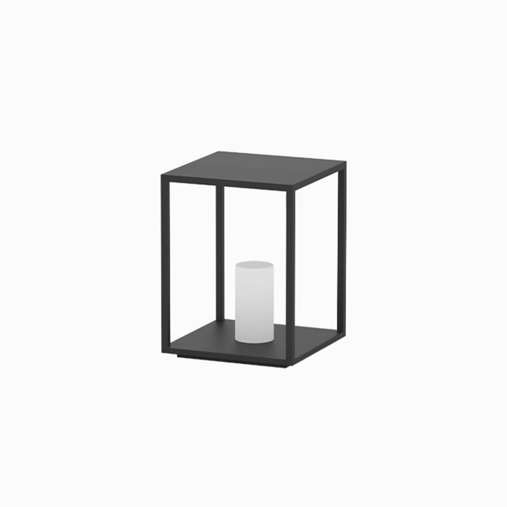 Ray minimalistisk rektangulær solcelledrevet udendørs jordlampe i metal