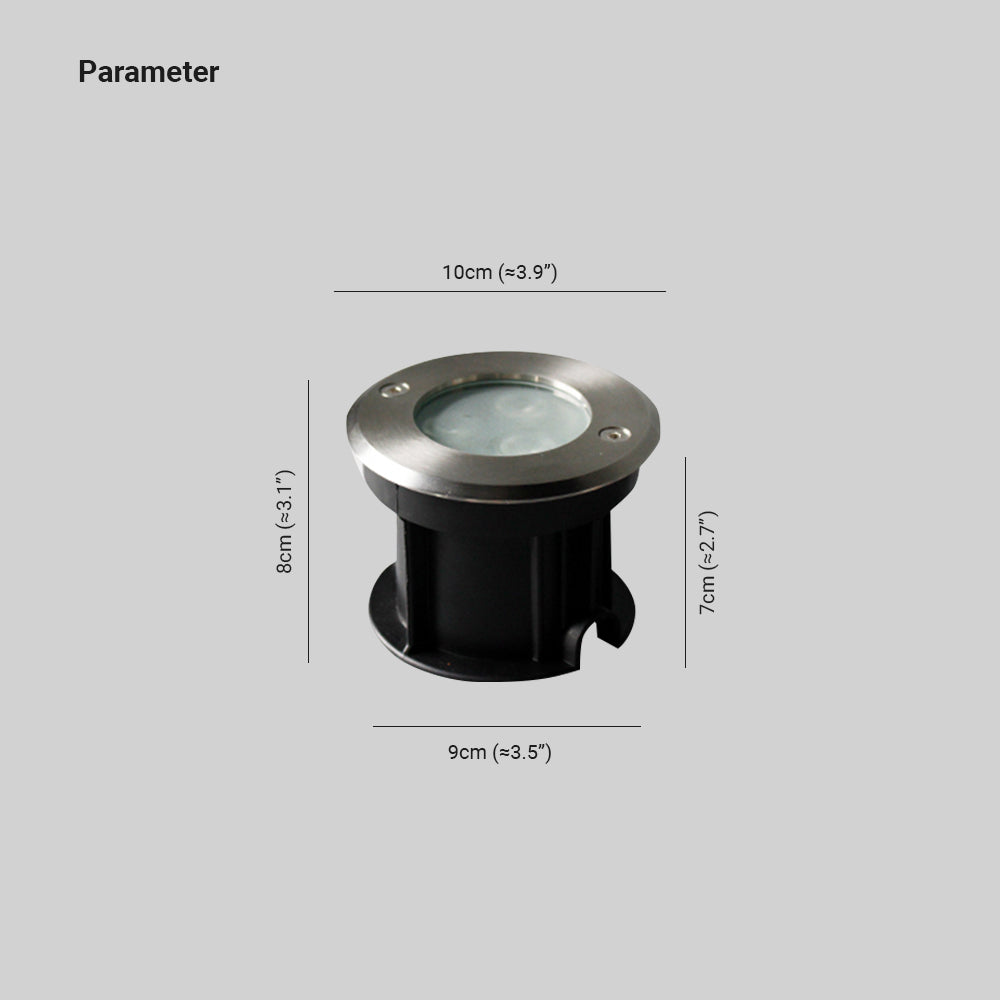 Ray moderne cylindrisk indbygget udendørs trin-/terrasselampe i metal, sort