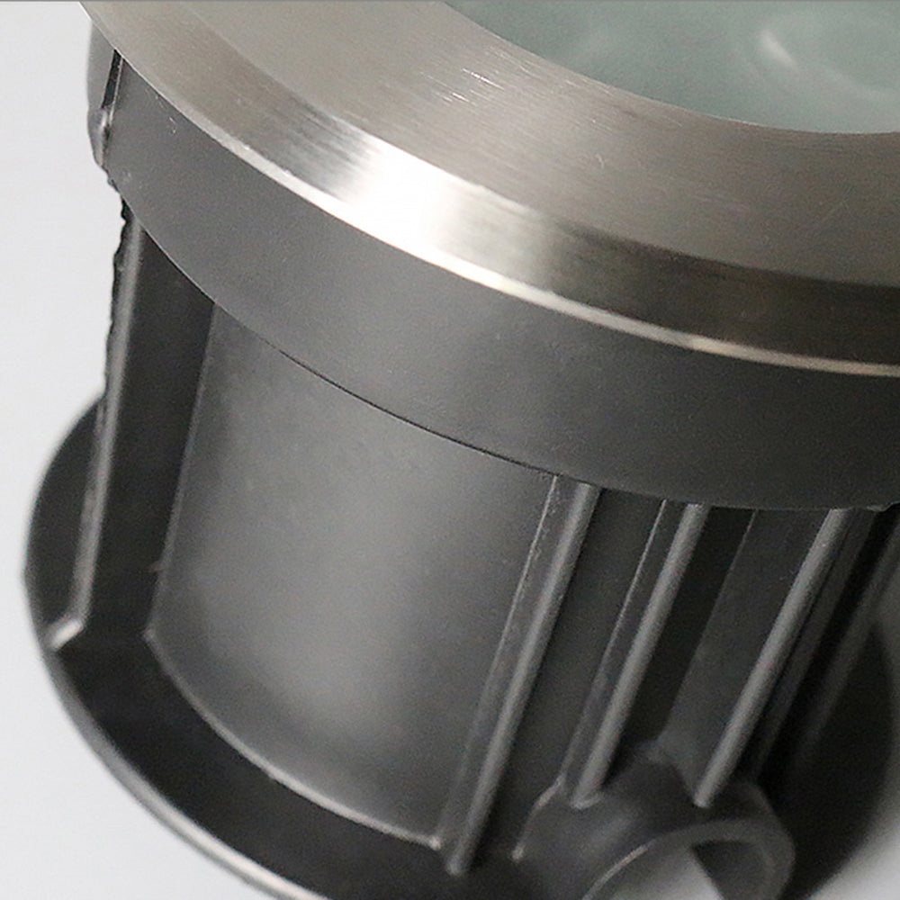 Ray moderne cylindrisk indbygget udendørs trin-/terrasselampe i metal, sort