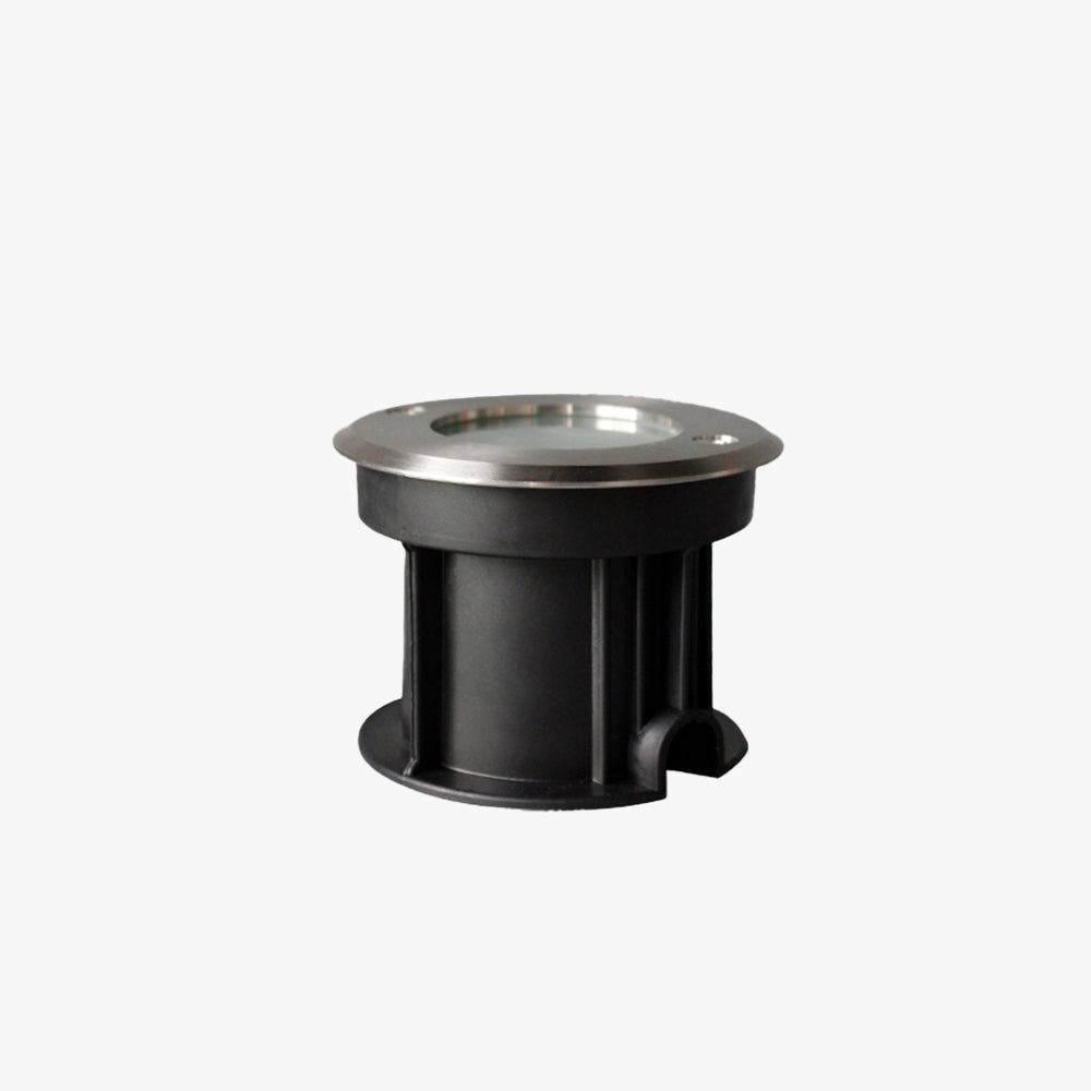 Ray moderne cylindrisk indbygget udendørs trin-/terrasselampe i metal, sort