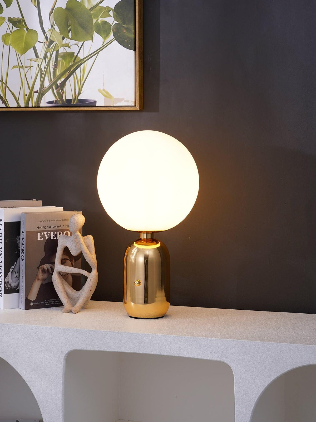 Candeeiro de mesa industrial em vidro Nyxen