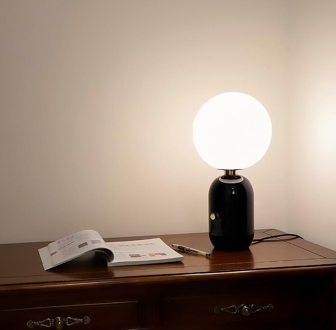 Candeeiro de mesa industrial em vidro Nyxen