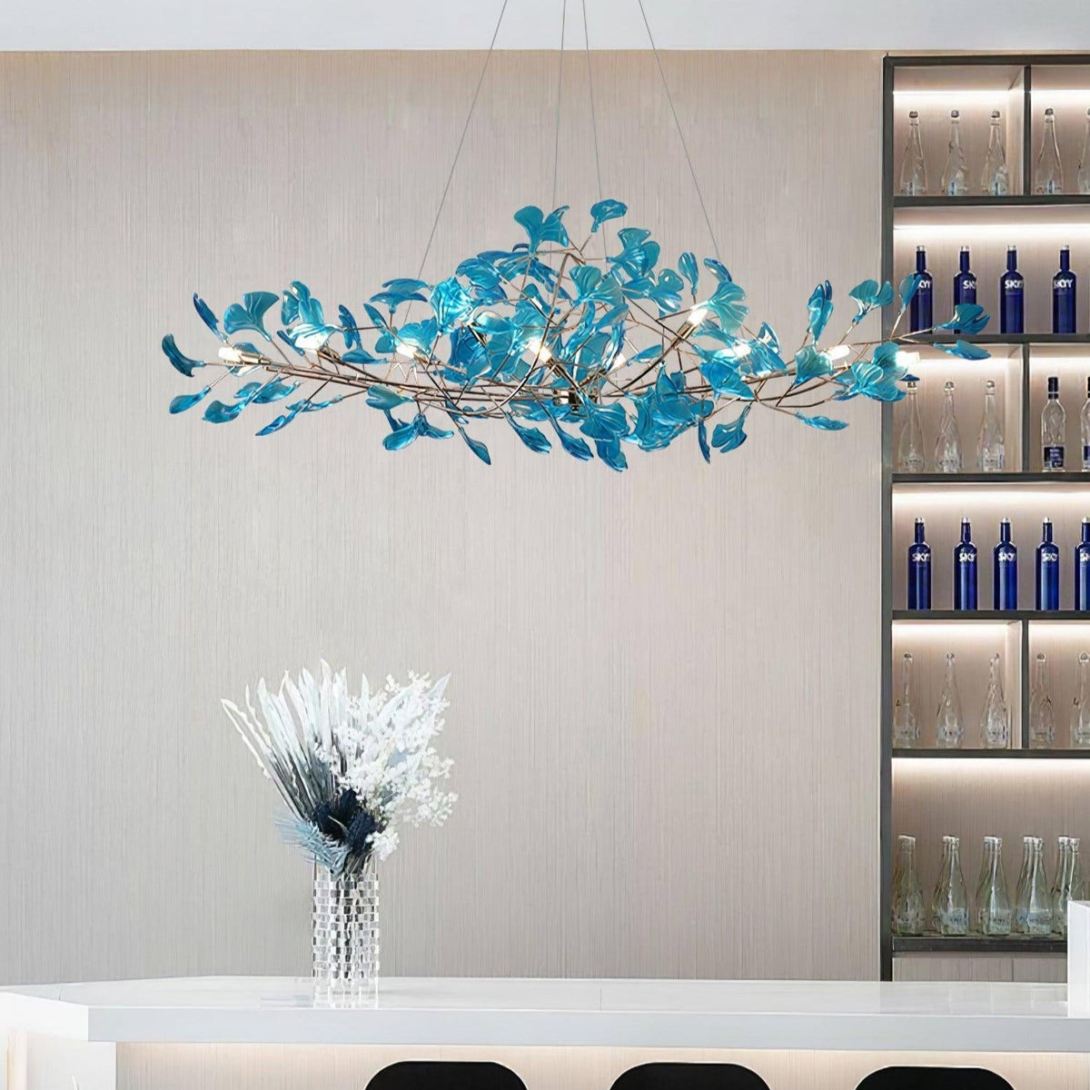 Ava-lysekroner med ginkgo-blade