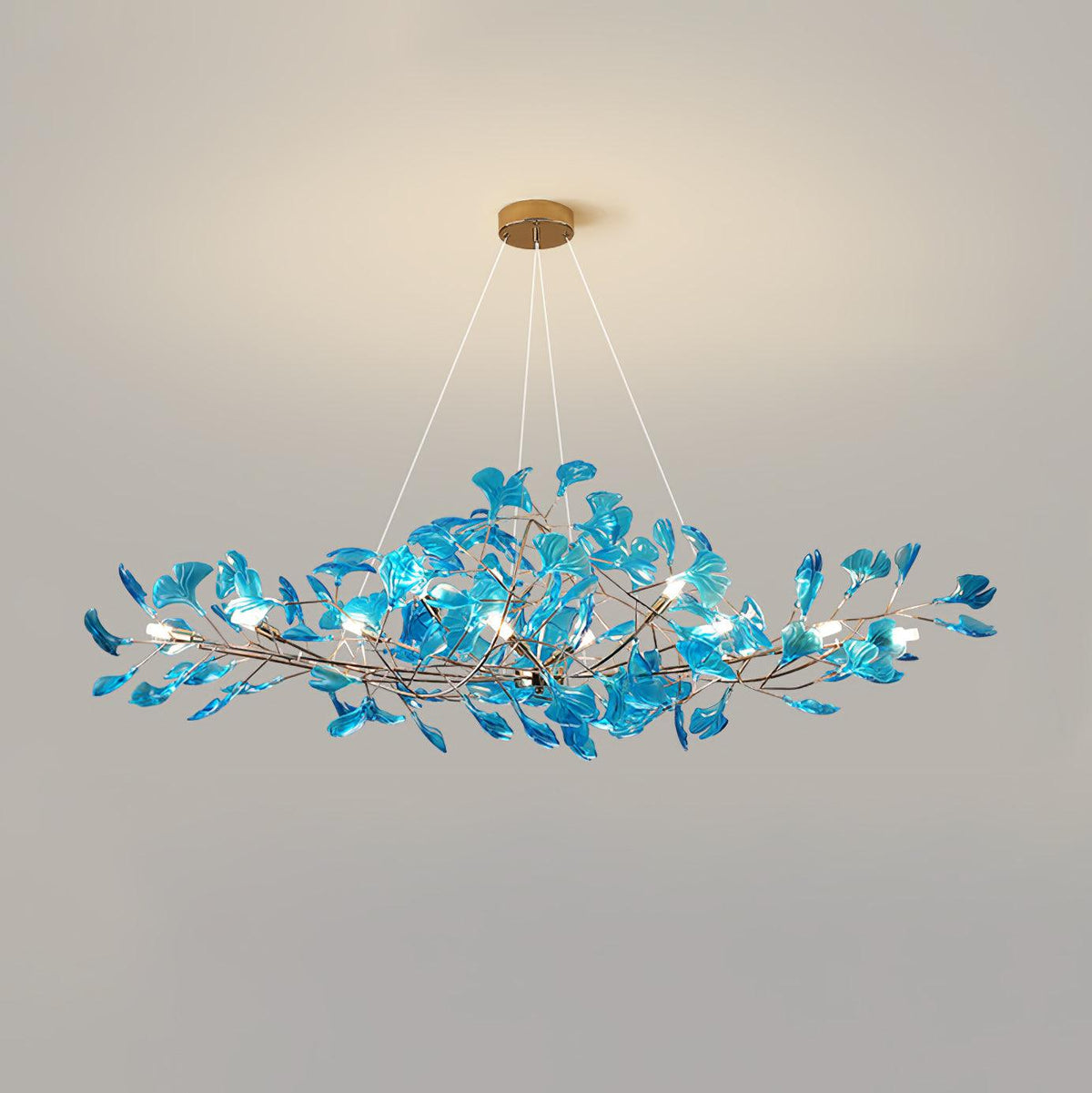 Ava-lysekroner med ginkgo-blade