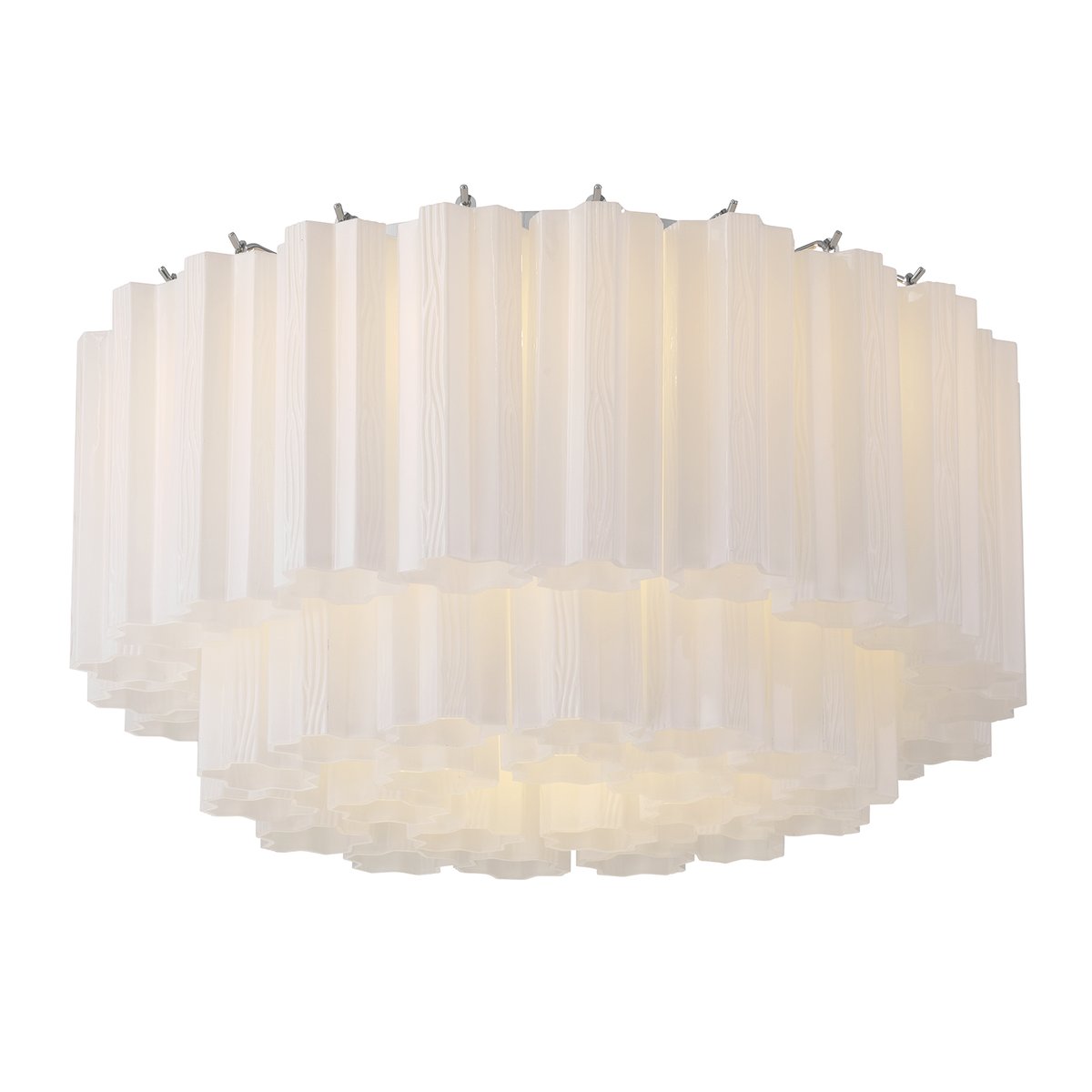 Eiruaya-loftlampe i ravfarvet lagdelt glasrør